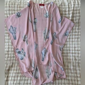 Panhandle Pink Cactus Print Kimono